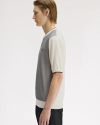 Fred Perry Tonic Waffle Knitted T-Shirt - Ecru