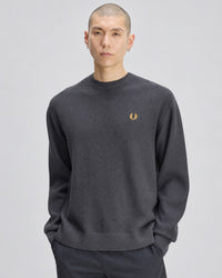 Fred Perry Textured Jumper - Anchor Grey