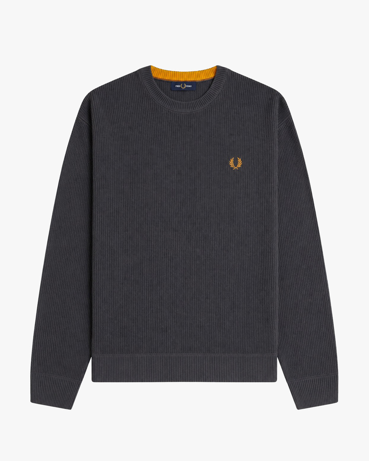 Fred Perry Textured Jumper - Anchor Grey