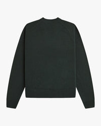 Fred Perry Saddle Sleeve V Neck Sweater - Night Green