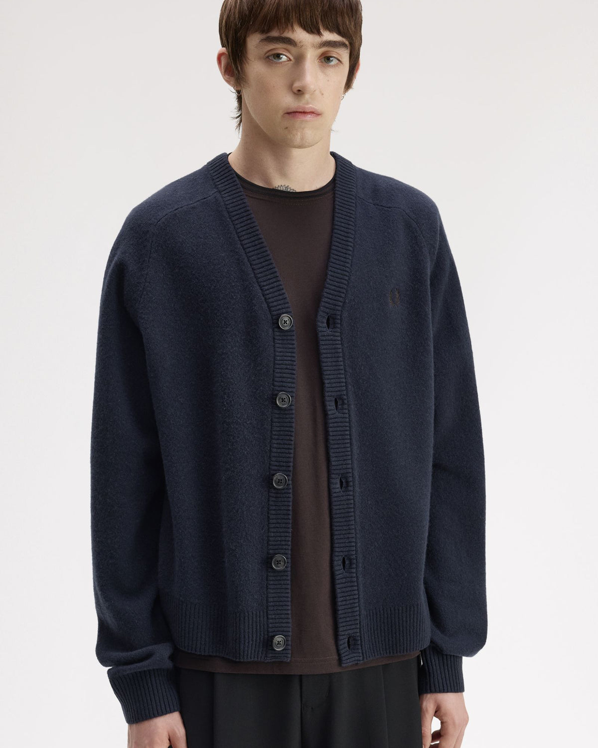 Fred Perry Saddle Sleeve Cardigan - Navy
