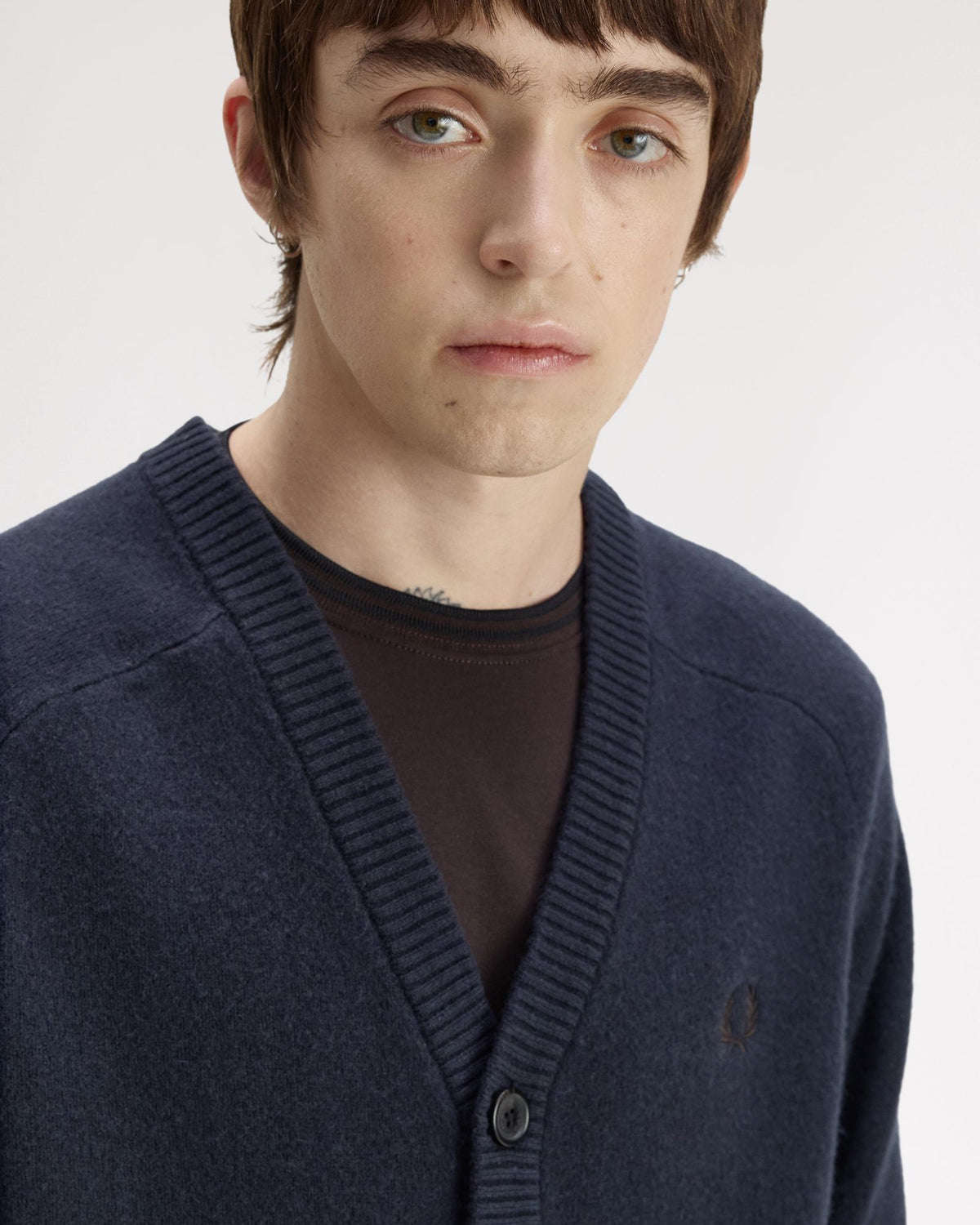 Fred Perry Saddle Sleeve Cardigan - Navy