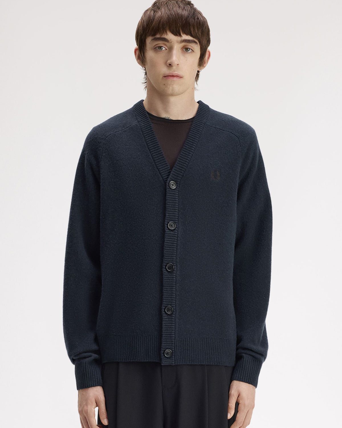 Fred Perry Saddle Sleeve Cardigan - Navy