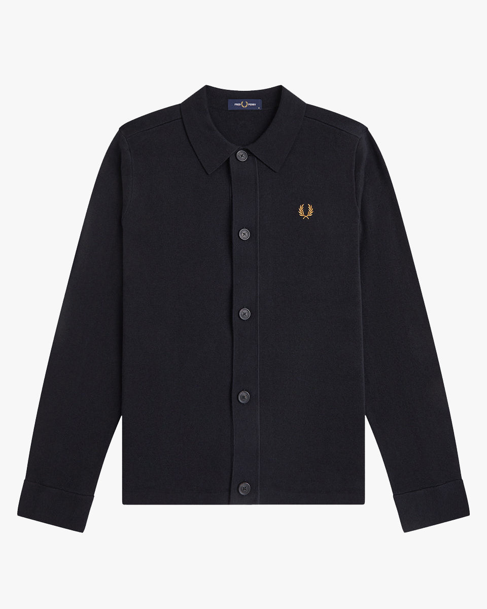 Fred Perry Knitted Overshirt - Black