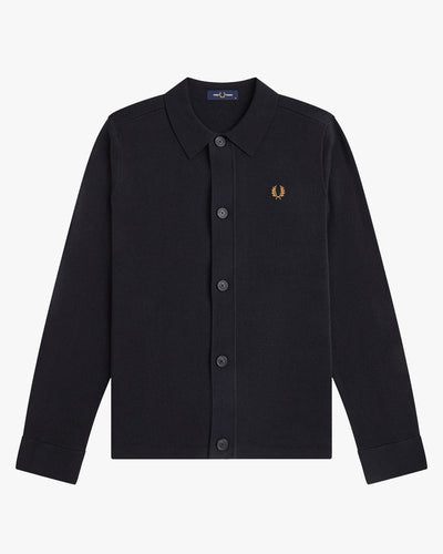 Fred Perry Knitted Overshirt - Black