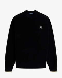 Fred Perry Waffle Stitch Jumper - Black