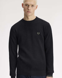 Fred Perry Waffle Stitch Jumper - Black