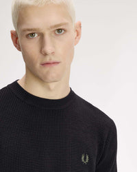 Fred Perry Waffle Stitch Jumper - Black