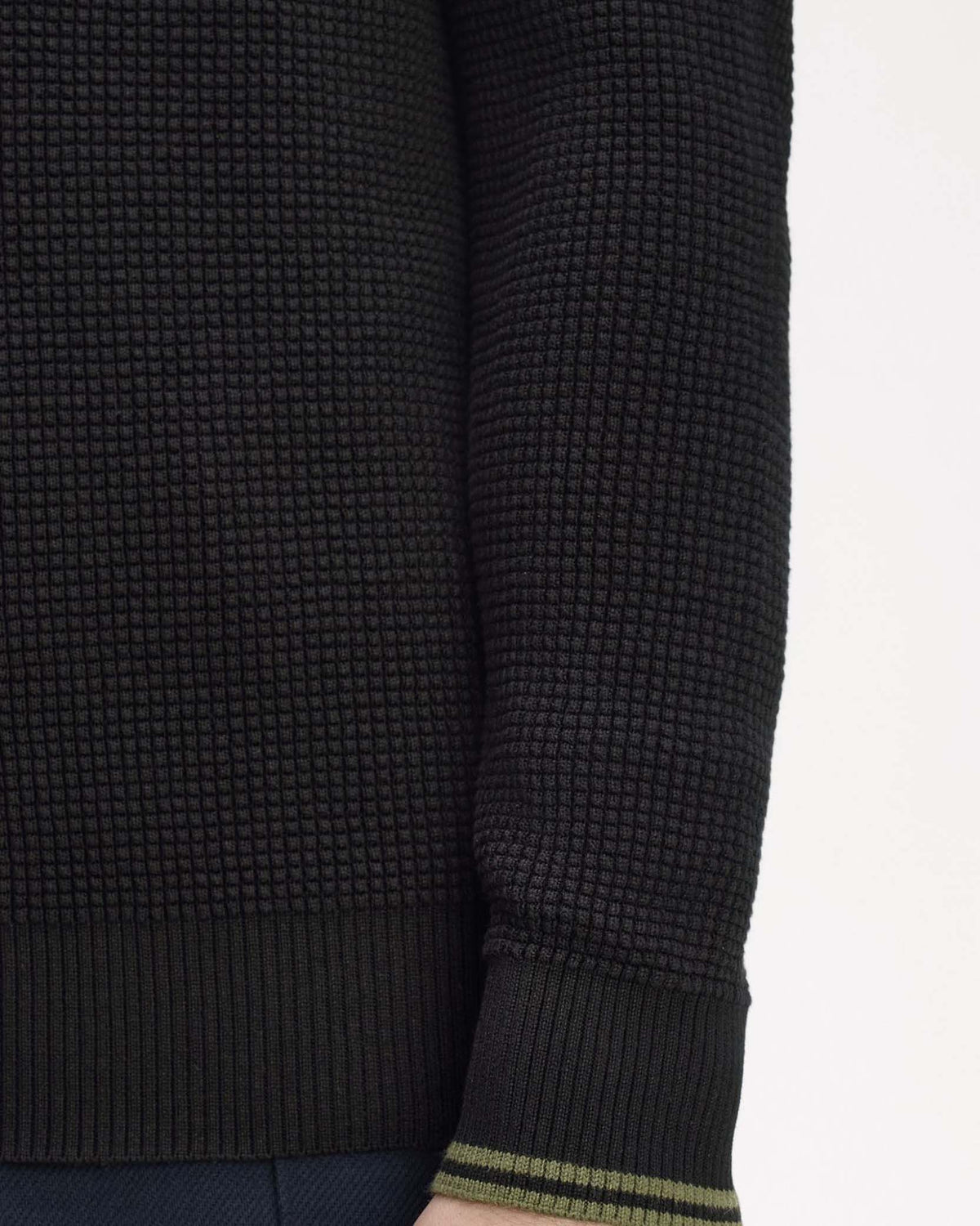 Fred Perry Waffle Stitch Jumper - Black