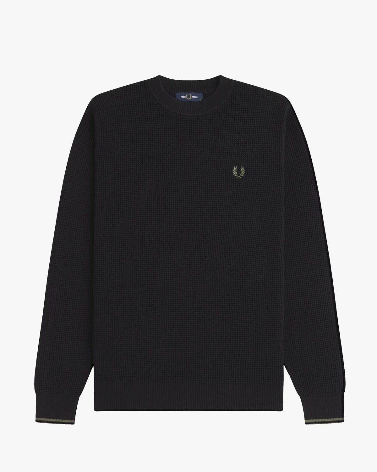Fred Perry Waffle Stitch Jumper - Black
