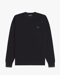 Fred Perry Waffle Stitch Jumper - Black