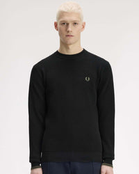 Fred Perry Waffle Stitch Jumper - Black