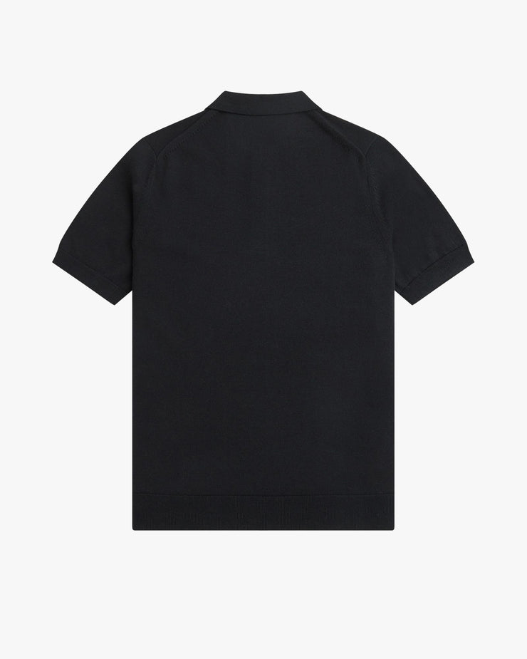 Fred Perry Classic Knitted Polo Shirt - Black | Fred Perry Sweaters & Knitwear | JEANSTORE