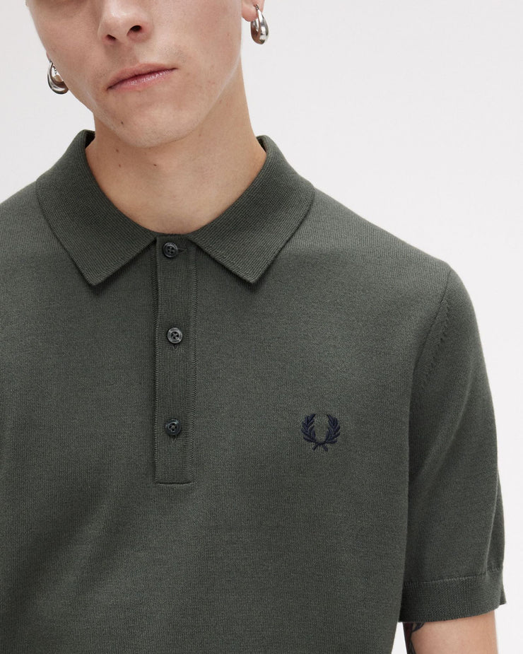 Fred Perry Classic Knitted Polo Shirt - Field Green