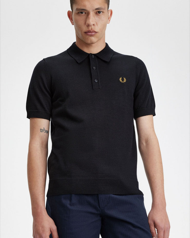 Fred Perry Classic Knitted Polo Shirt - Navy