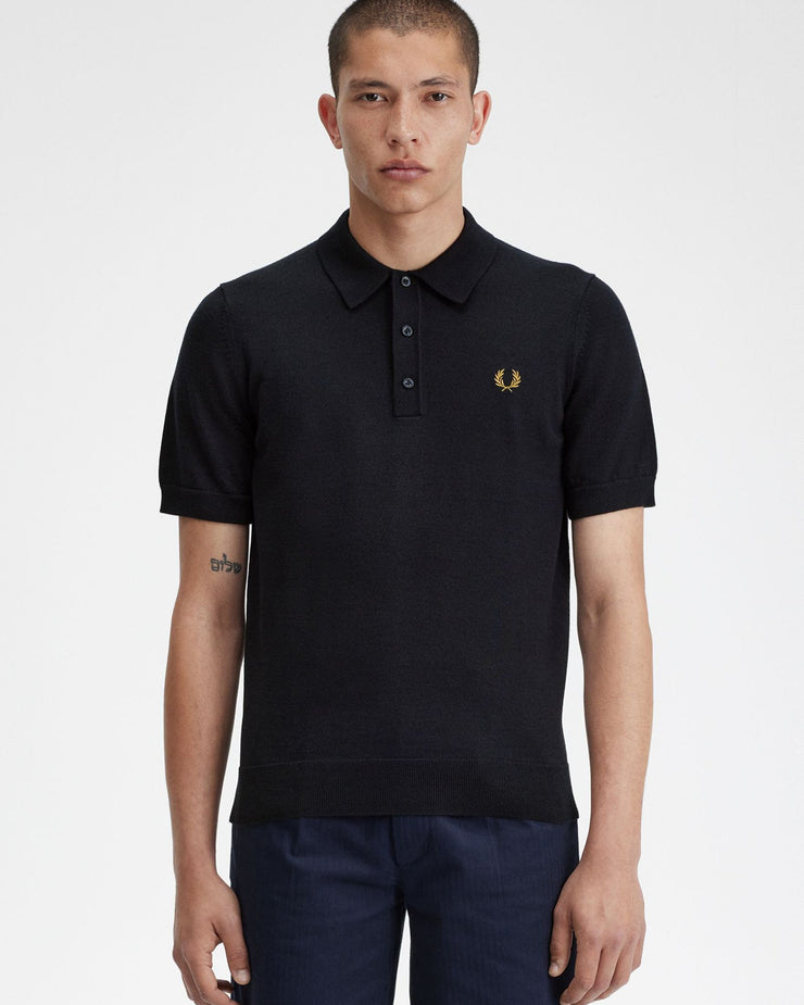 Fred Perry Classic Knitted Polo Shirt - Navy