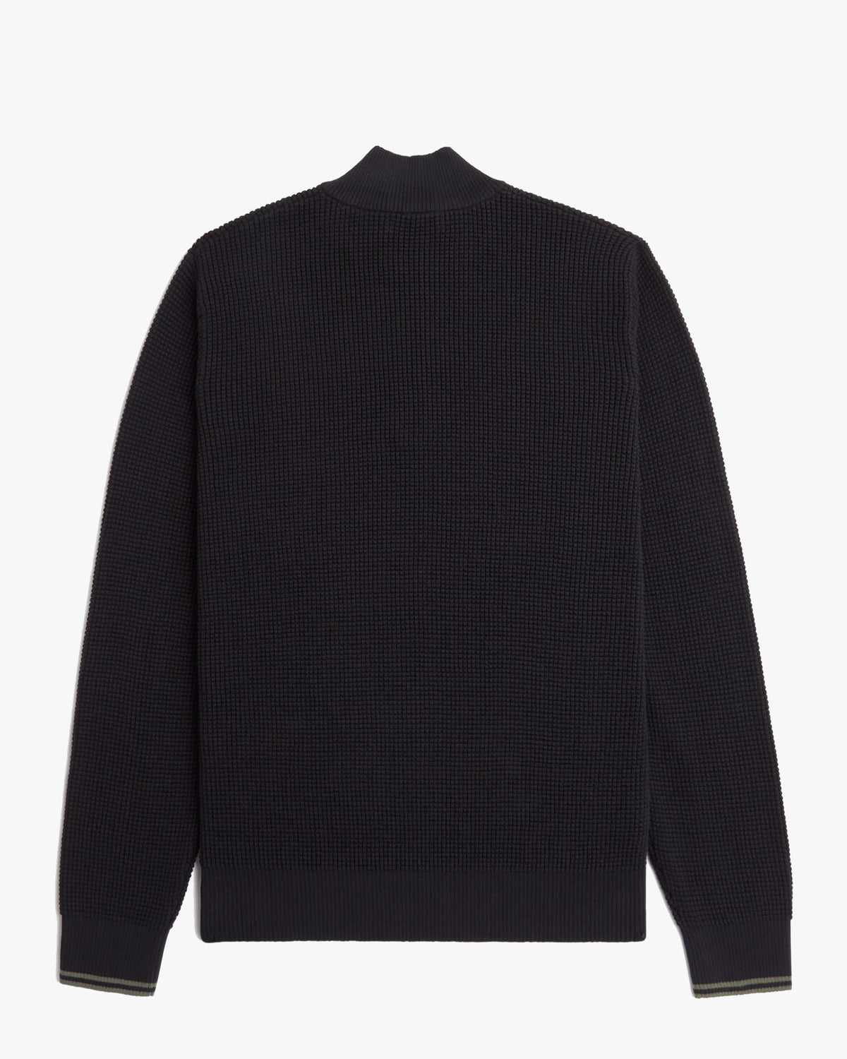 Fred Perry Waffle Stitch Half Zip Jumper - Black | Fred Perry Sweaters & Knitwear | JEANSTORE