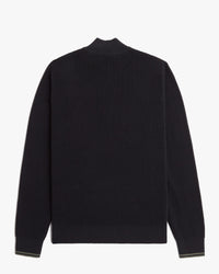 Fred Perry Waffle Stitch Half Zip Jumper - Black | Fred Perry Sweaters & Knitwear | JEANSTORE