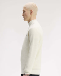 Fred Perry Waffle Stitch Half Zip Jumper - Ecru