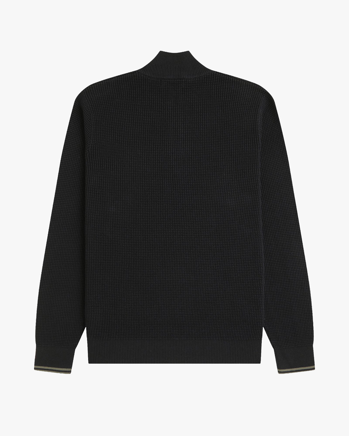Fred Perry Waffle Stitch Half Zip Jumper - Black