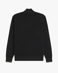 Fred Perry Waffle Stitch Half Zip Jumper - Black