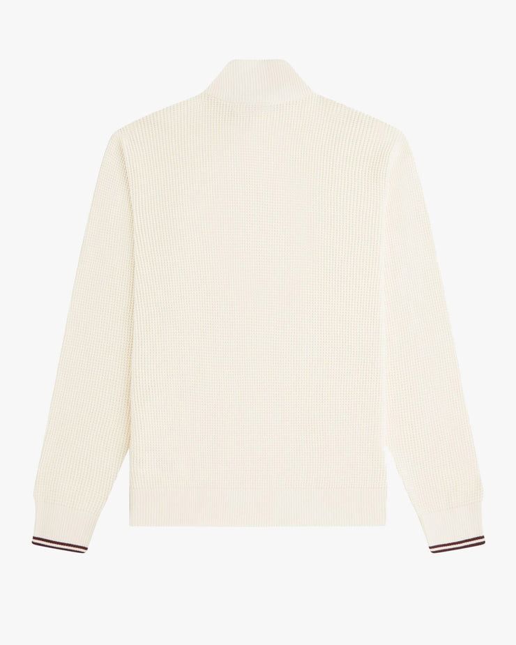 Fred Perry Waffle Stitch Half Zip Jumper - Ecru
