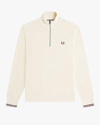 Fred Perry Waffle Stitch Half Zip Jumper - Ecru