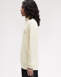 Fred Perry Waffle Stitch Half Zip Jumper - Ecru