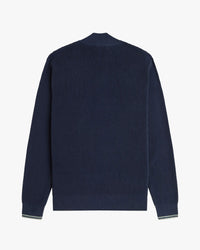 Fred Perry Waffle Stitch Half Zip Jumper - Dark Airforce | Fred Perry Sweaters & Knitwear | JEANSTORE