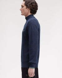 Fred Perry Waffle Stitch Half Zip Jumper - Dark Airforce | Fred Perry Sweaters & Knitwear | JEANSTORE