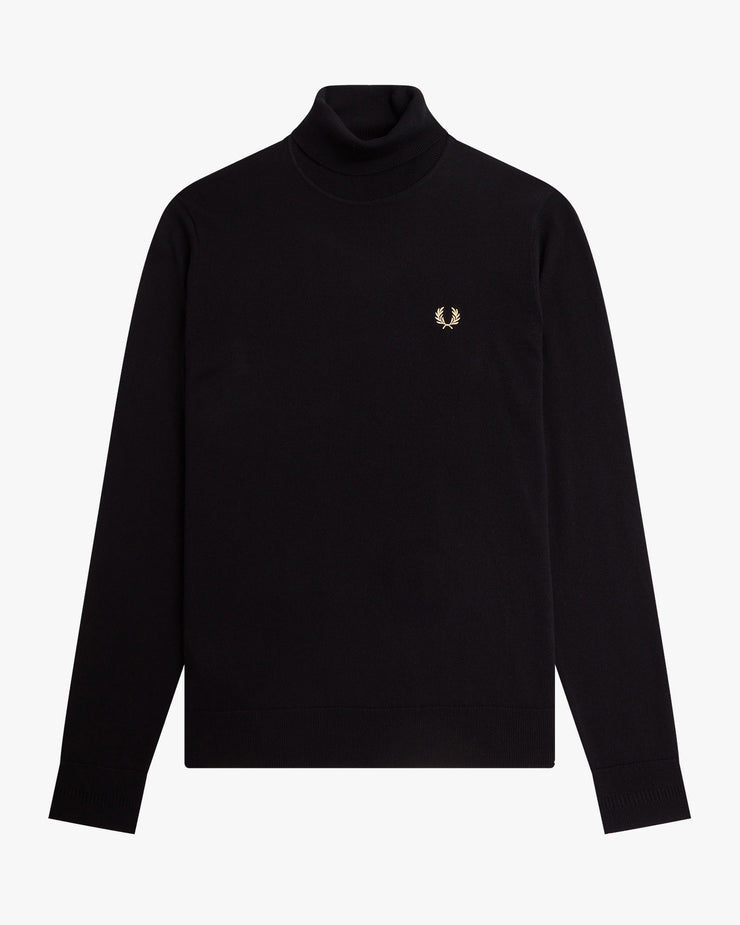 Fred Perry Roll Neck Jumper - Black
