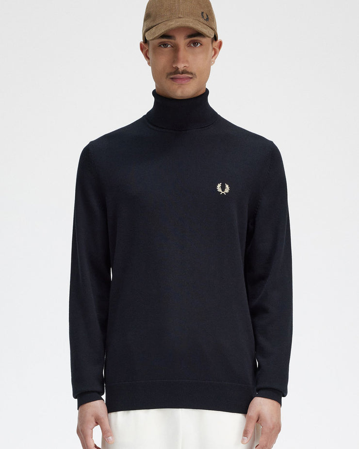 Fred Perry Roll Neck Jumper - Black