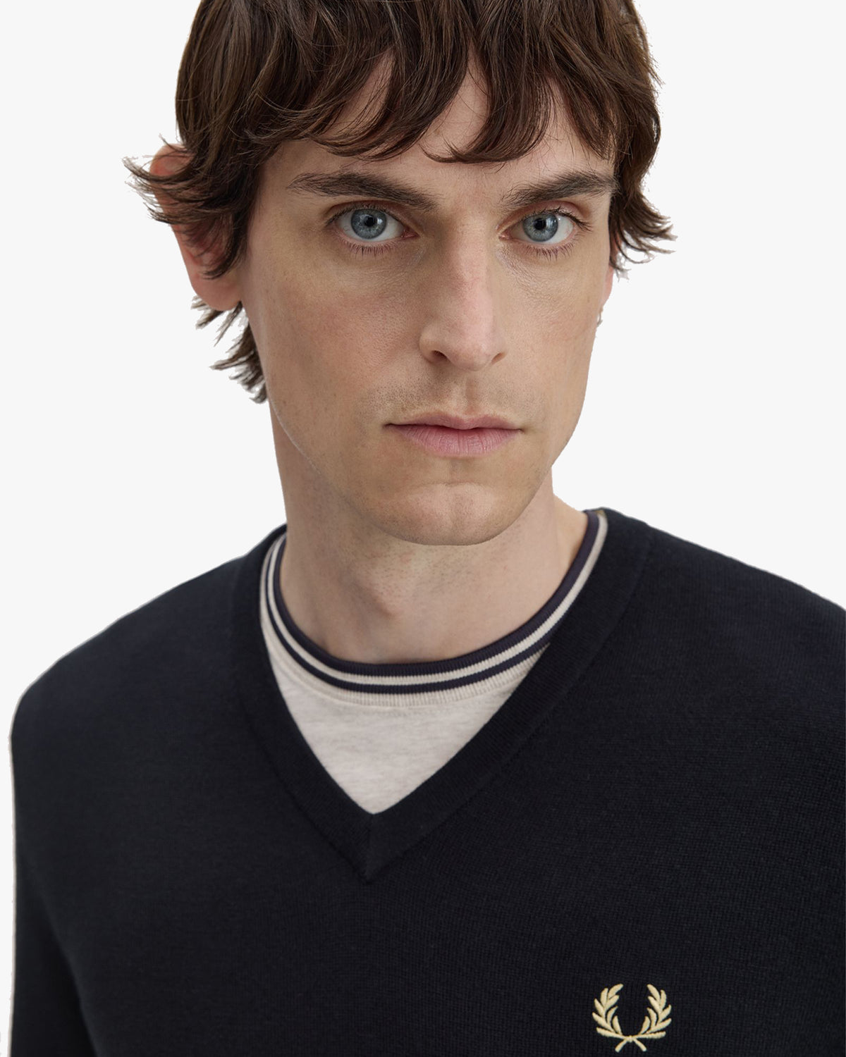 Fred Perry Classic V-Neck Jumper - Black