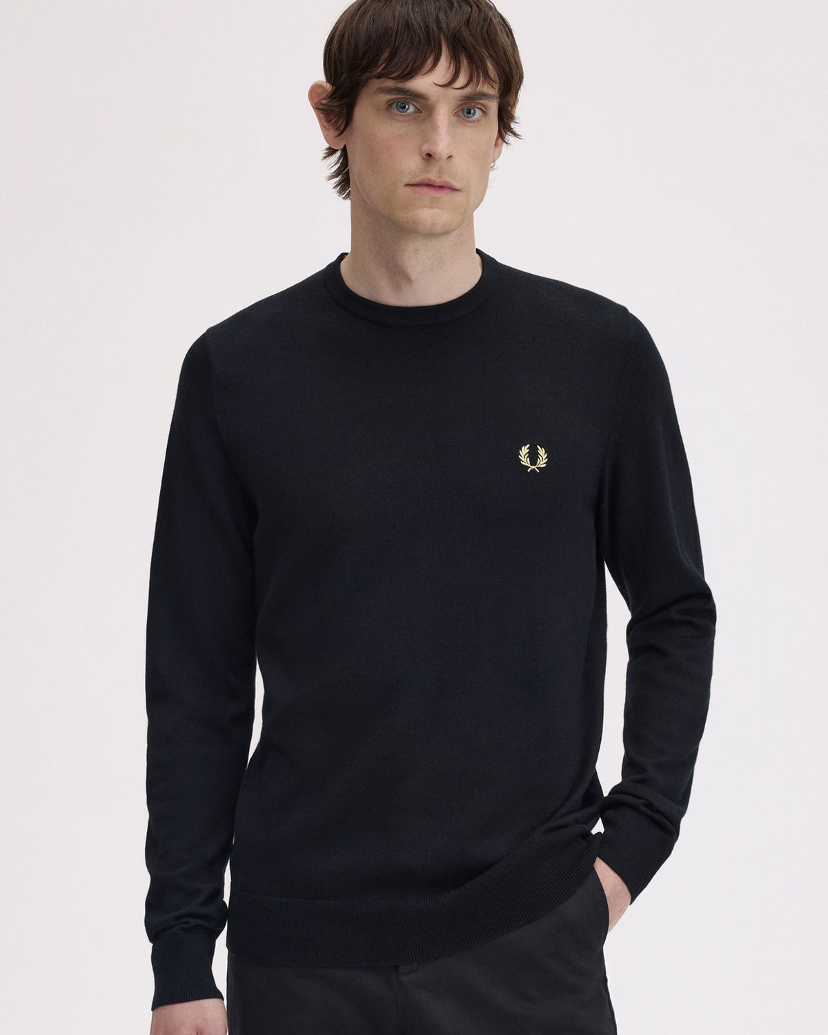 Fred Perry Classic Crew Neck Jumper - Black