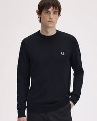 Fred Perry Classic Crew Neck Jumper - Black