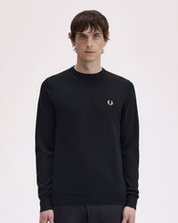 Fred Perry Classic Crew Neck Jumper - Black