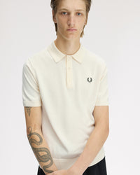 Fred Perry SUPIMA® Cotton Knitted Polo Shirt - Ecru