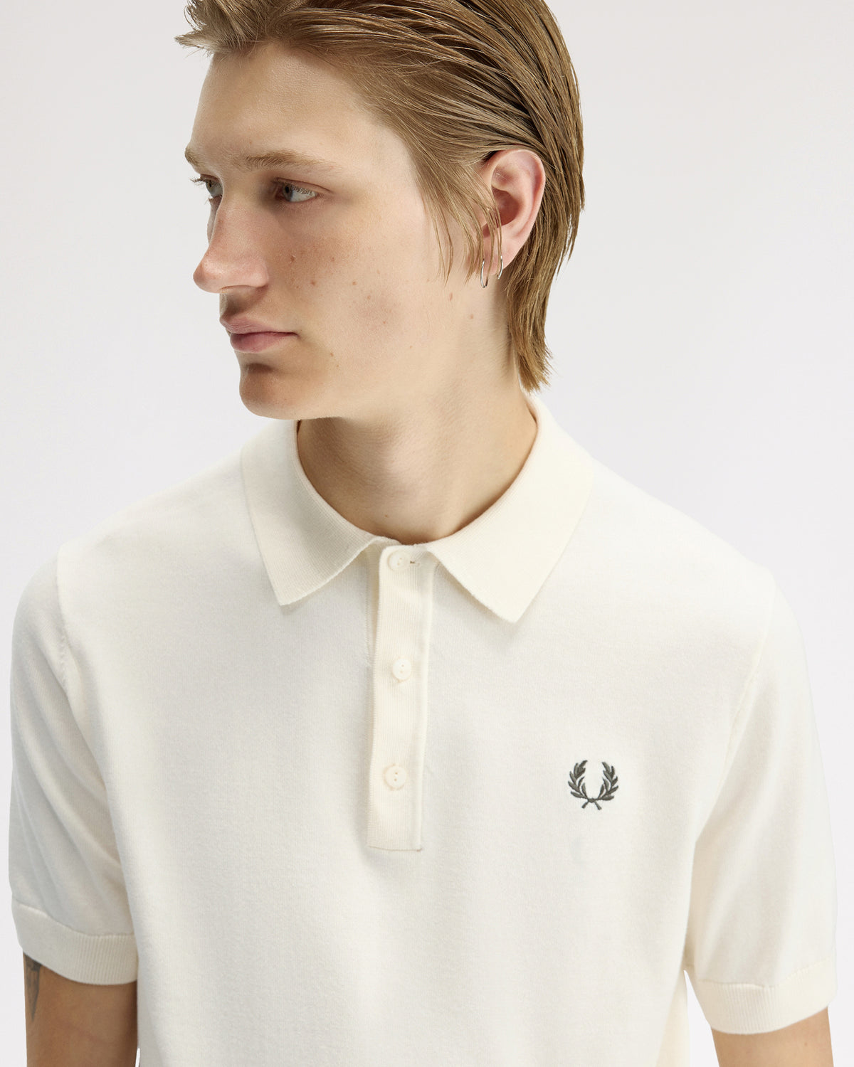Fred Perry SUPIMA® Cotton Knitted Polo Shirt - Ecru