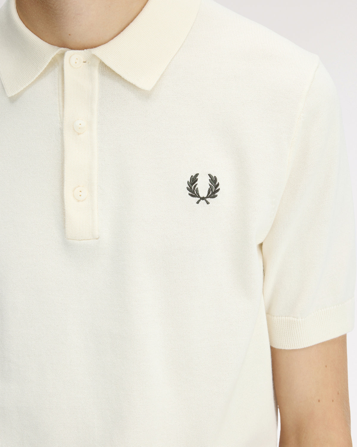 Fred Perry SUPIMA® Cotton Knitted Polo Shirt - Ecru