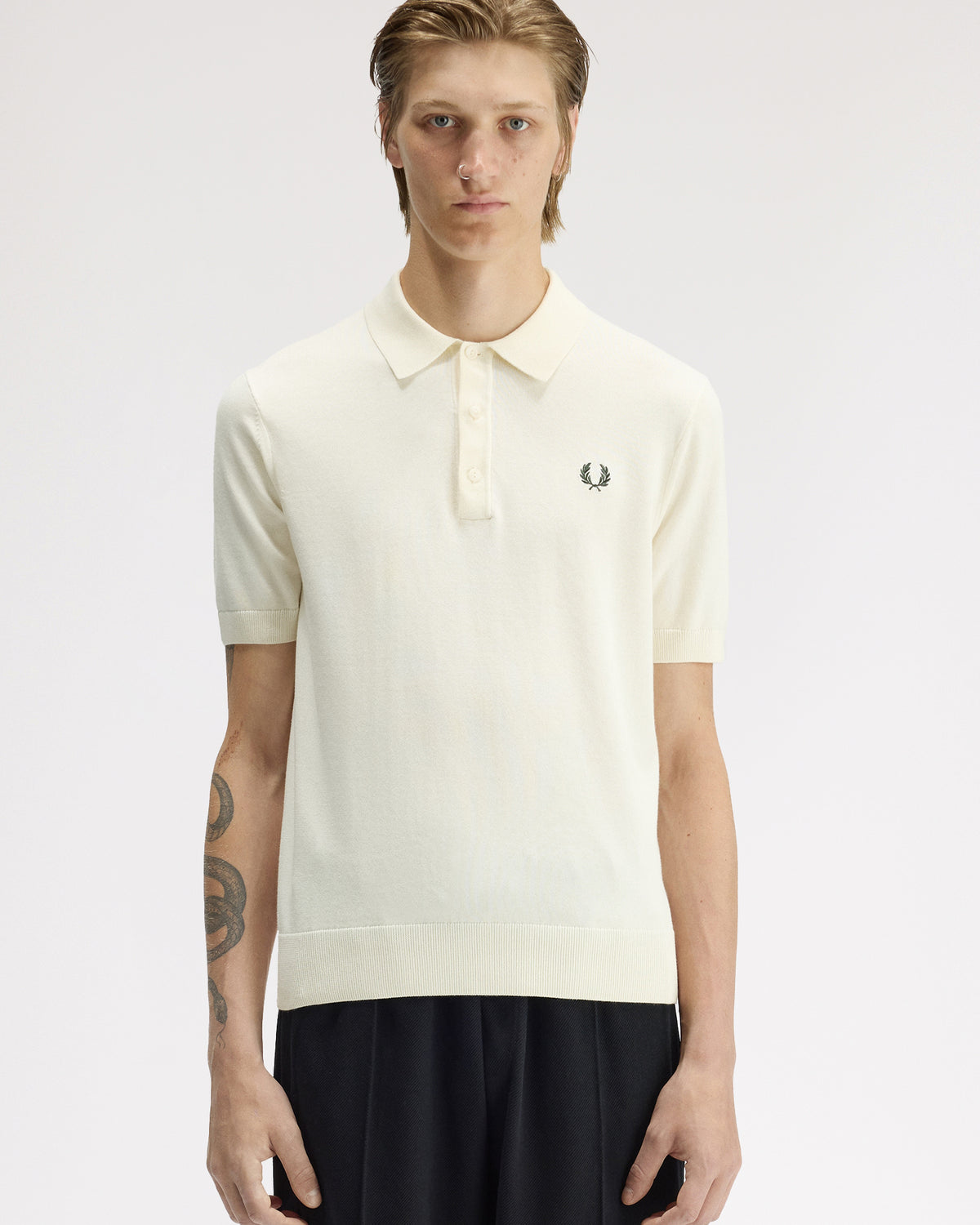 Fred Perry SUPIMA® Cotton Knitted Polo Shirt - Ecru