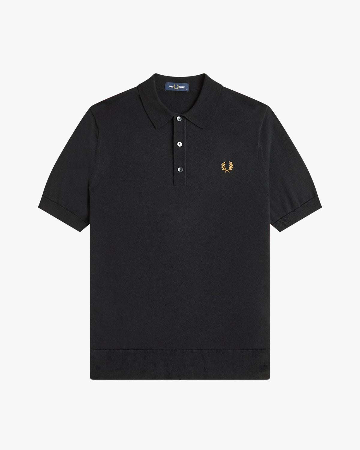 Fred Perry SUPIMA® Cotton Knitted Polo Shirt - Black | Fred Perry Polo Shirts | JEANSTORE