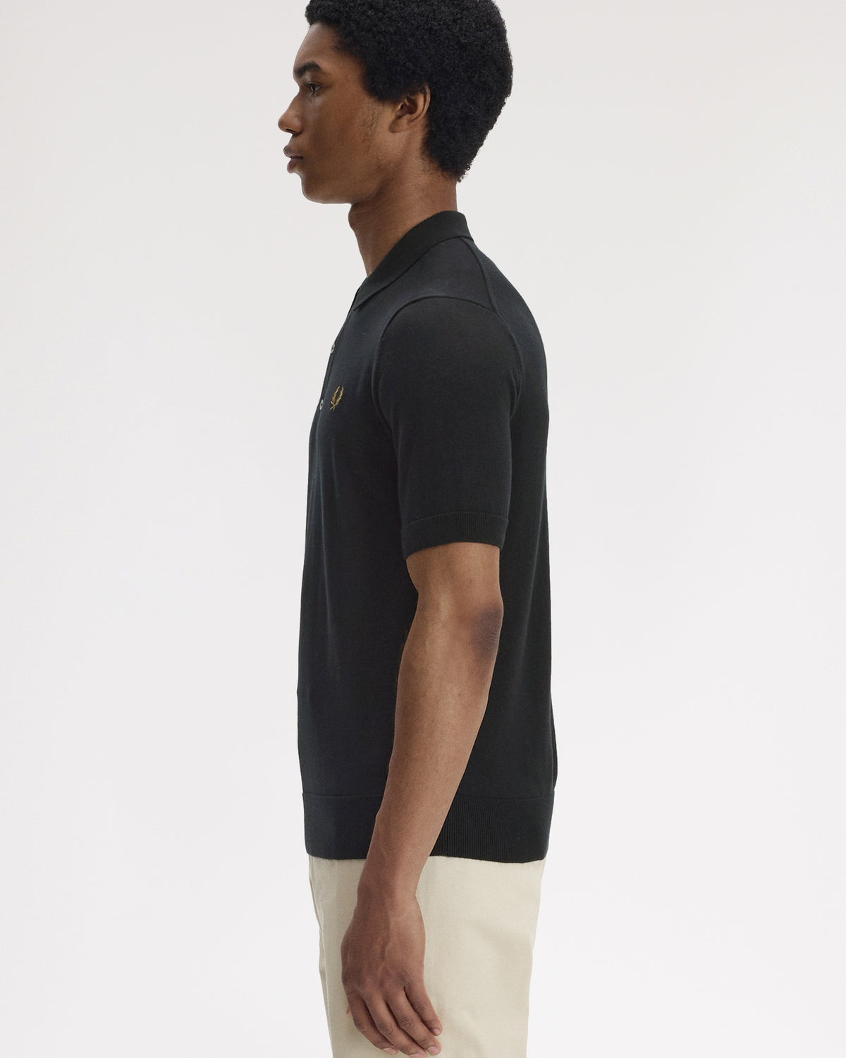 Fred Perry SUPIMA® Cotton Knitted Polo Shirt - Black | Fred Perry Polo Shirts | JEANSTORE