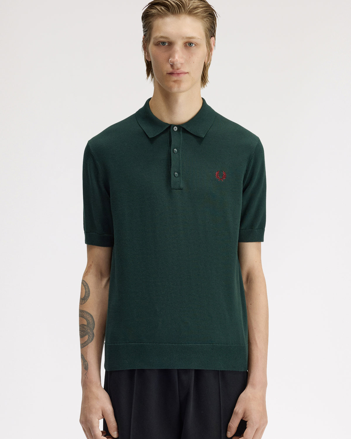 Fred Perry SUPIMA® Cotton Knitted Polo Shirt - Grassroots | Fred Perry Polo Shirts | JEANSTORE