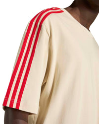 Adidas 3-Stripes Tee - Crystal Linen / Better Scarlet | Adidas Originals T Shirts | JEANSTORE