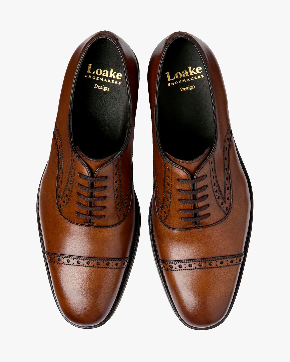 Loake Design Keller Oxford Semi-Brogue Shoe - Cedar
