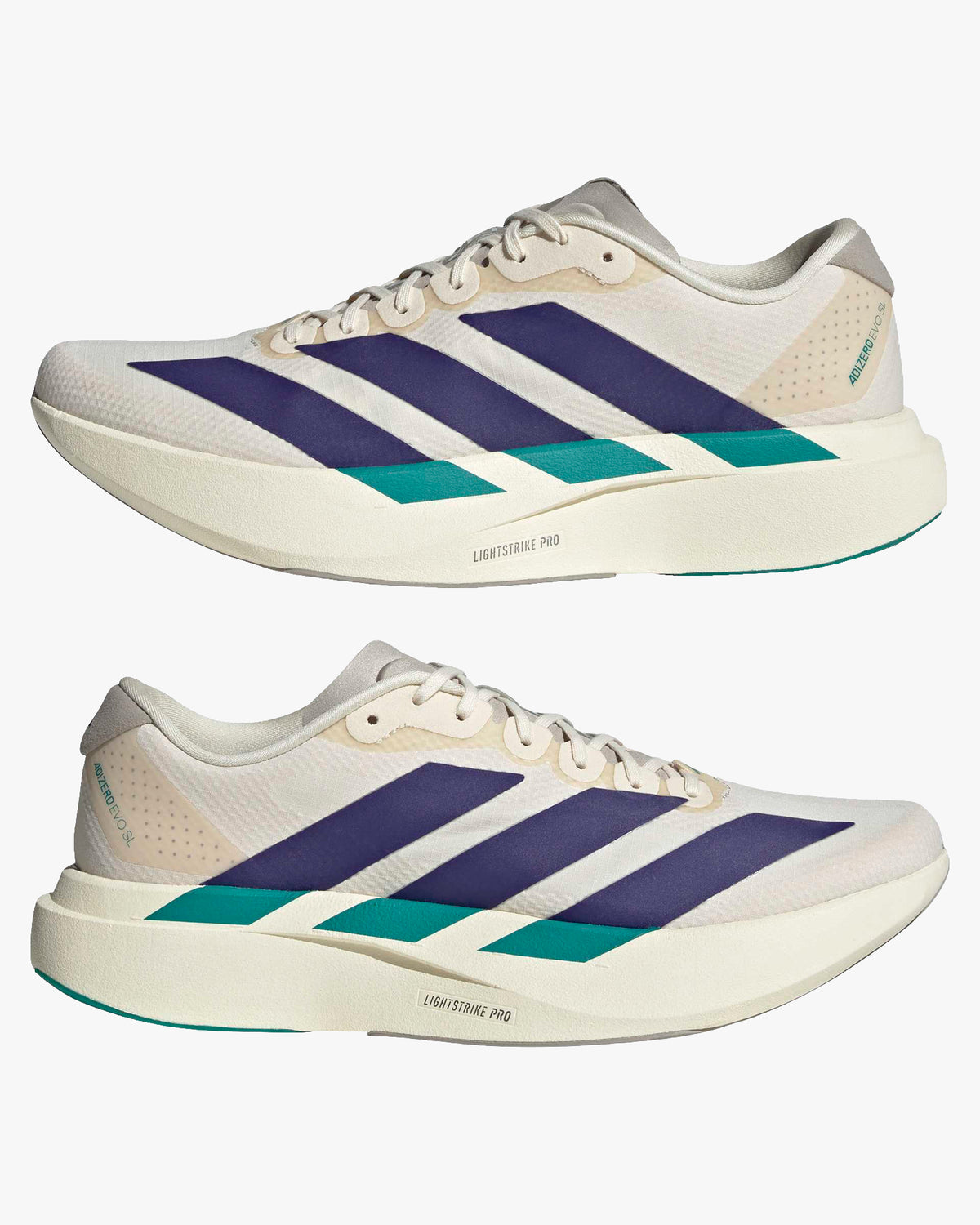 Adidas Adizero EVO SL Woven - Wonder White / Collegiate Purple / Equipment Green