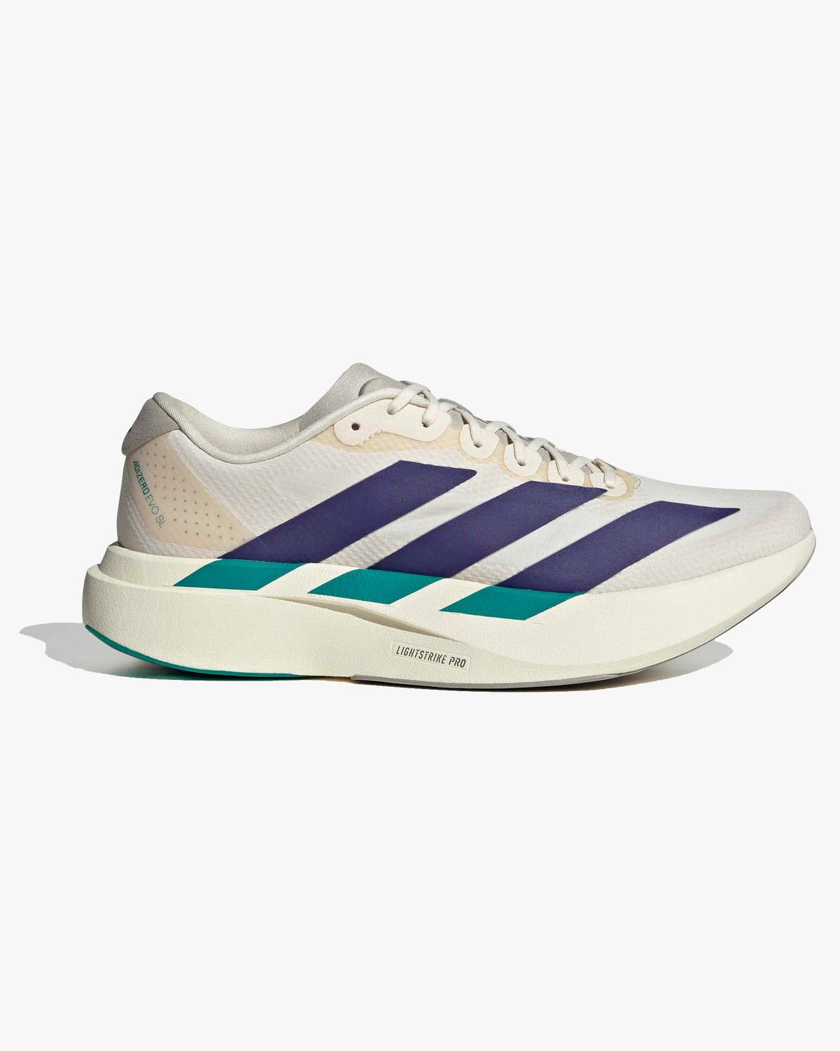 Adidas Adizero EVO SL Woven - Wonder White / Collegiate Purple / Equipment Green
