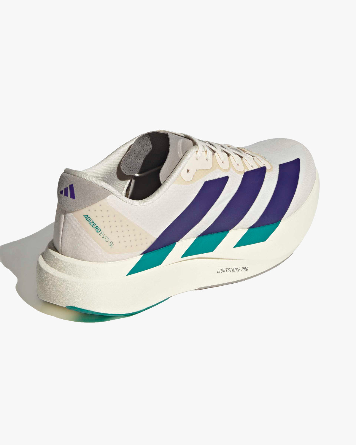 Adidas Adizero EVO SL Woven - Wonder White / Collegiate Purple / Equipment Green