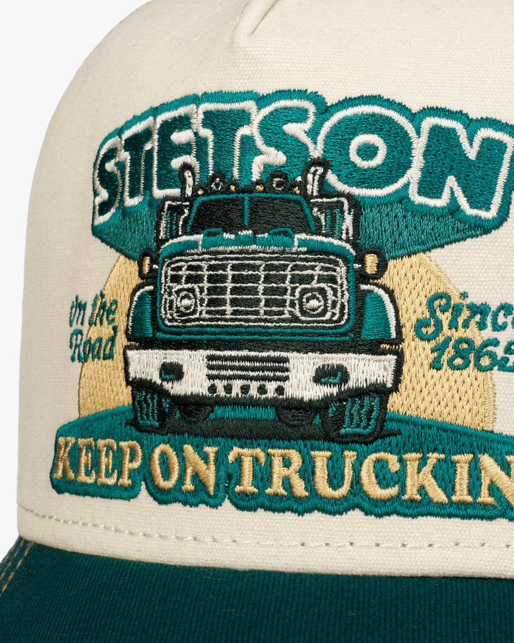 Stetson Keep On Trucking Trucker Cap - Green / Sand