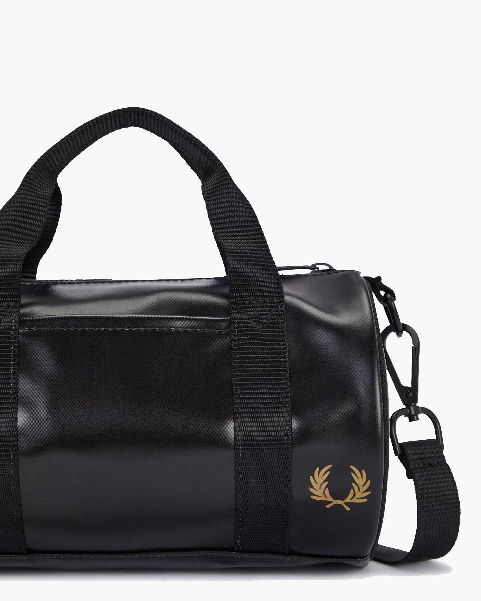 Fred Perry Tonal Classic Mini Barrel Bag - Black / Gold